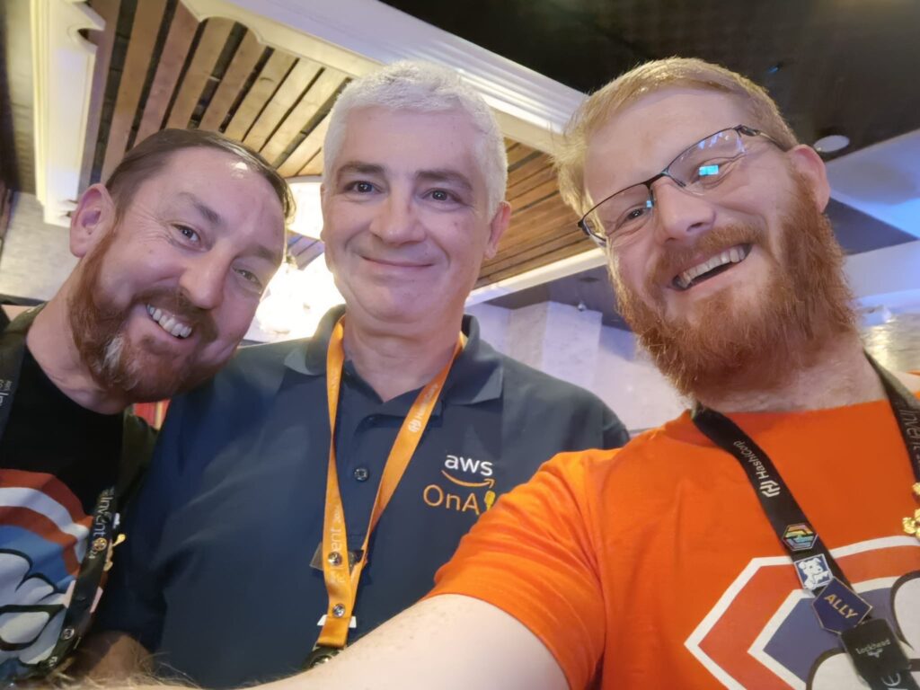 Karl Robinso, Jeff Barr & Jon Goodall at re:Invent 2024